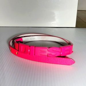 Diesel leather belt hot fuschia pink sliding alphabet letters